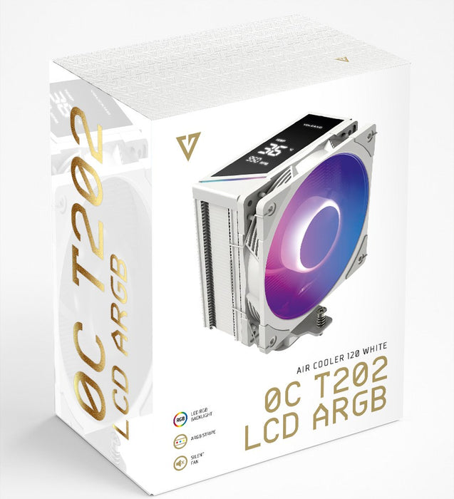 MODECOM Volcano 0C T202 LCD ARGB Processor Air cooler 12 cm White