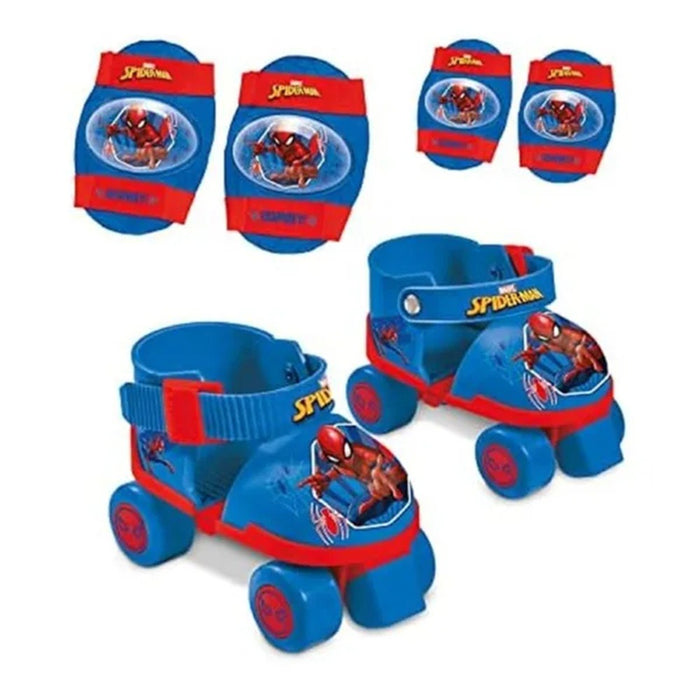 MONDO SPIDERMAN Roller Skates Adjustable 22-29 with Knee and Elbow Pads