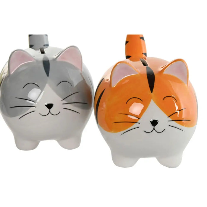 Money box Home ESPRIT Dolomite Cat 16 x 11 x 13 cm (2 Units) - Декорация и Осветление<<<Дом