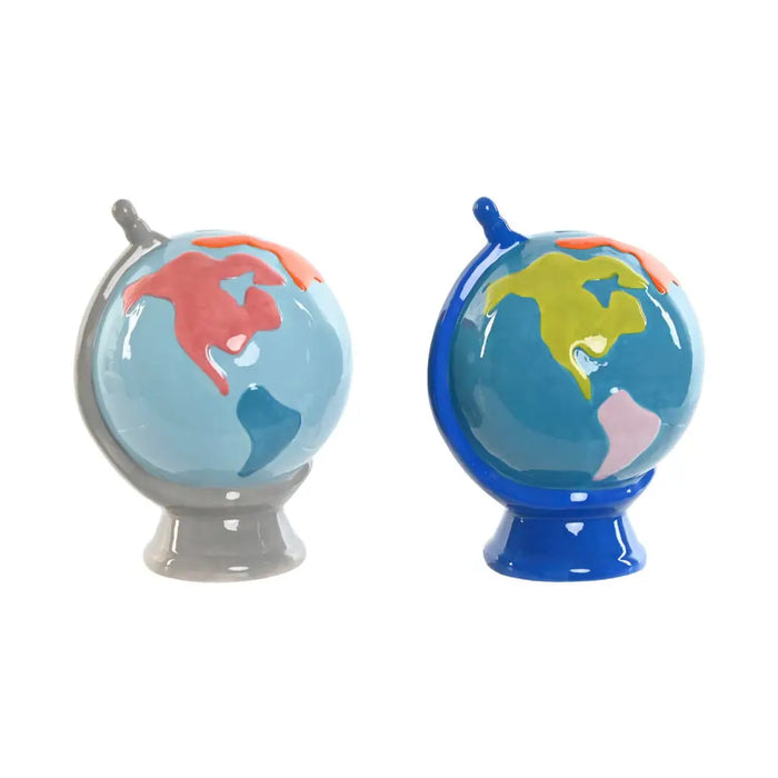Money box Home ESPRIT Dolomite Globe 14,5 x 13,5 x 19 cm (2 Units) - Декорация и Осветление<<<Дом