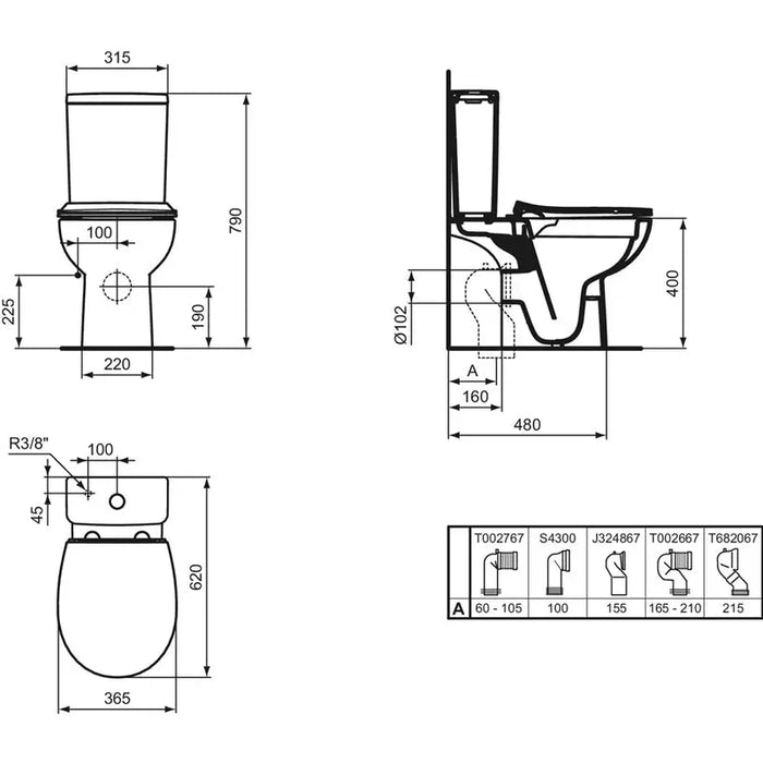 MONOBLOCK IDEALSTANDARD EUROVIT IDEALSTANDARD EUROVIT - Тоалетни чинии<<<Санитарна керамика и