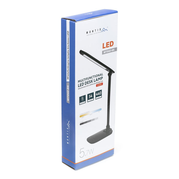 Montis Lampka biurkowa wielofunkcyjna LED MT042-BK Czarna/Black table lamp 5.7 W F