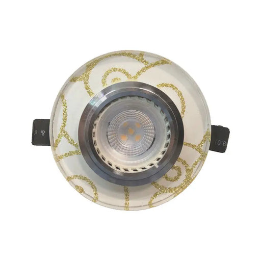 MOON GLASS CIRCLE WHITE GOLD NG - Луни<<<Вътрешно осветление<<<Осветление<<<Praktiker&&&Луни<<<Вътрешно