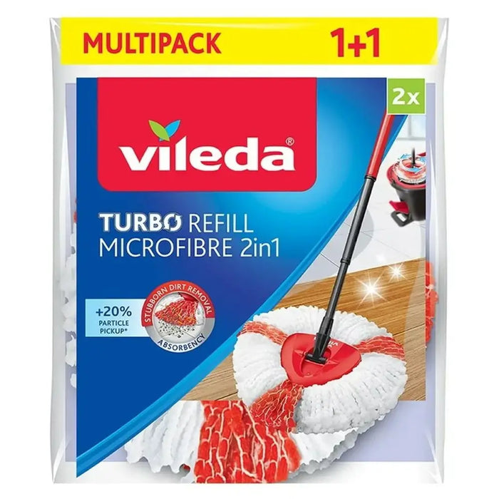 Mop Replacement To Scrub Vileda Turbo 2in1 Microfibre Polyamide Polyester (2 Units) - Мопове и метли<<<Почистване