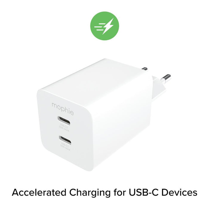Mophie Essentials Dual USB-C-PD-50W Charger 409911854