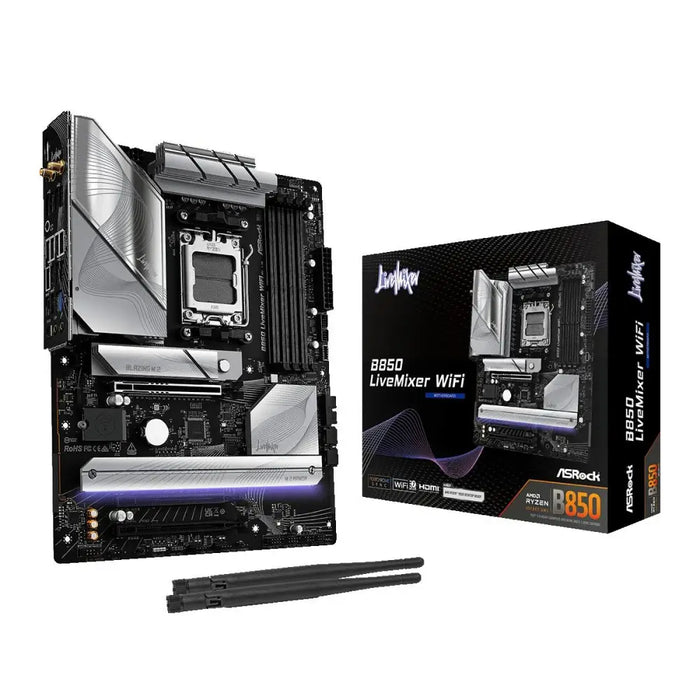 Motherboard ASRock B850 LiveMixer WiFi Intel Wi-Fi 6 AMD AM5 - Дънни платки<<<Компютър Мрежи и компоненти<<<Компютри|