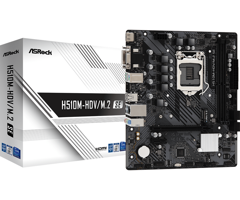 Motherboard ASRock H510M-HDV/M.2 SE LGA1200 DDR4 mATX - Дънни платки<<<Компютърни компоненти<<<ValiAPI&&&Дънни