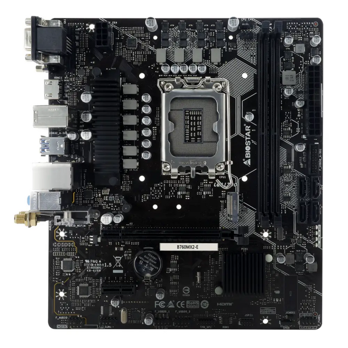 Motherboard Biostar B760MX2E LGA 1700 Intel B760 - Дънни платки<<<Компютърни компоненти<<<ValiAPI&&&Дънни