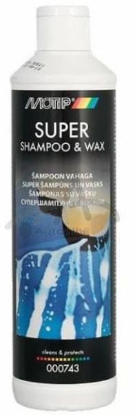 MOTIP SUPER SHAMPOO&WAX 500ML Шампоан вакса