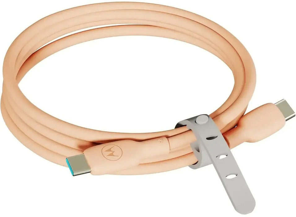 Cable Motorola Silicone 5A Peach Fuzz USB-C to USB-C Cable 2m