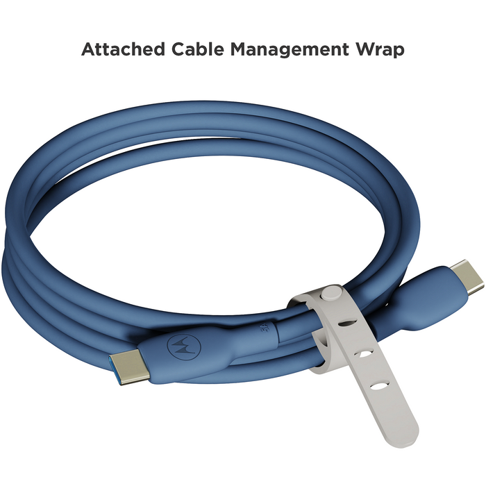 Cable Motorola Silicone 5A Blue USB-C to USB-C Cable 2m
