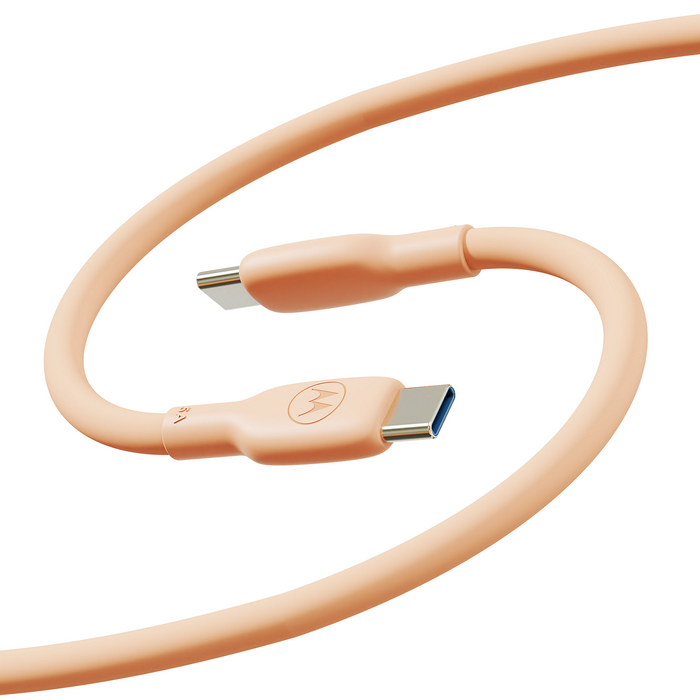 Cable Motorola Silicone 5A Peach Fuzz USB-C to USB-C Cable 2m