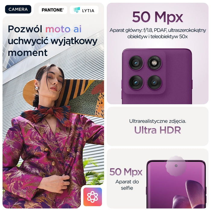 Motorola edge 60 pro 16.9 cm (6.67") Dual SIM Android 15 5G USB Type-C 12 GB 512 GB 6000 mAh Purple