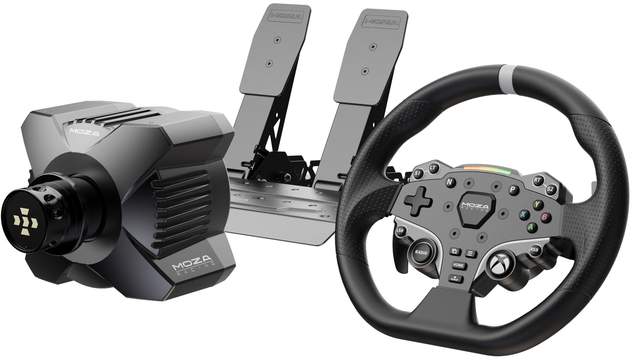 Gaming set - R3 base + ES steering wheel + SRP-Lite pedals + Moza Racing R3 RS053 clamps (X-BOX, PC)