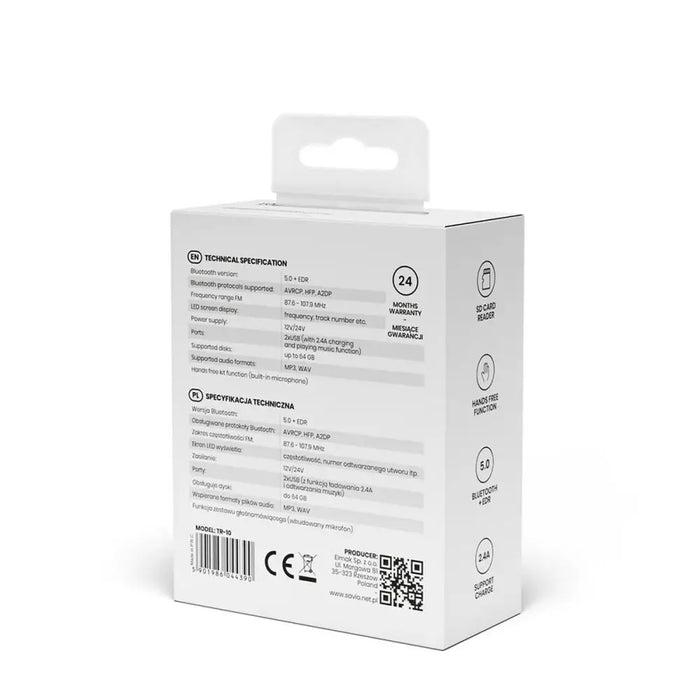 MP3 Player and FM Transmitter for Cars Savio SAVTR-10 - Блутут комплекти за свободни ръце за автомобил<<<Електроника