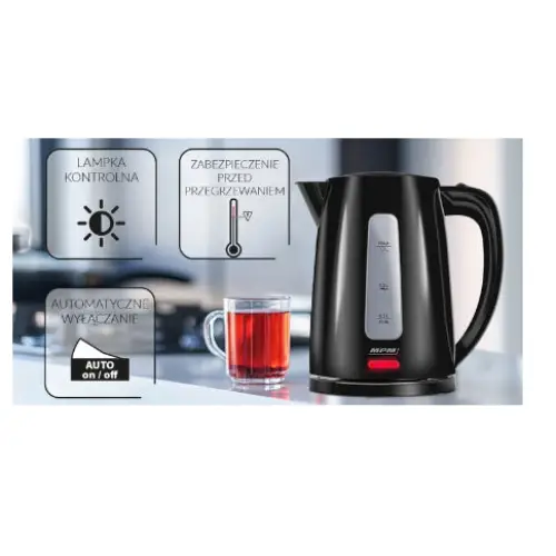 MPM Cordless kettle MCZ-112black 1,7 L 2200 W - Electric kettlesAGD-CZE<<<Home Appliance - ProductsAGD<<<ActionPL