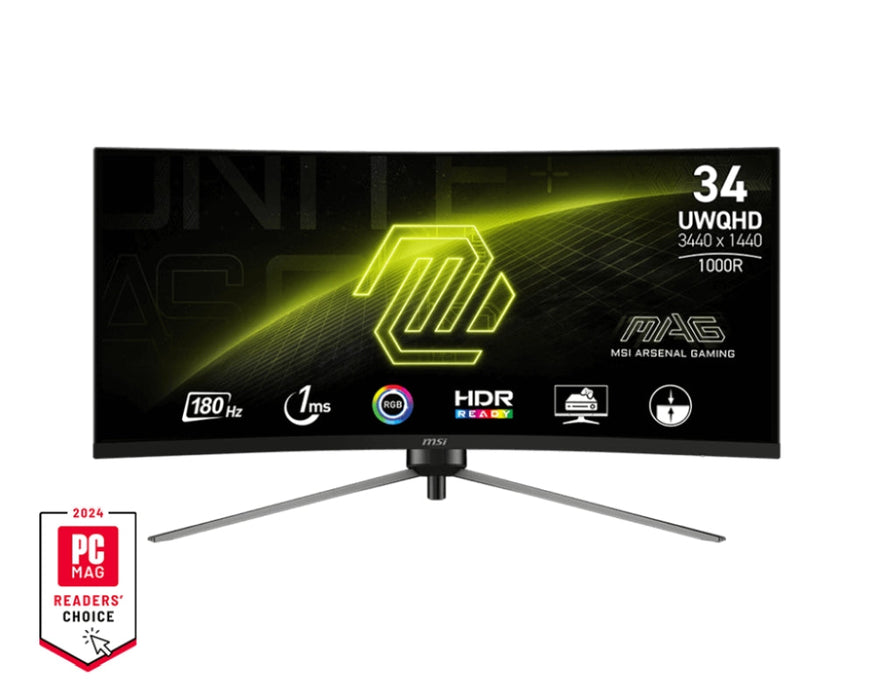 MSI MAG 345CQR 34’’ VA 180Hz 1ms UWQHD 3440x1440 21:9 FreeSync Premium HDR Ai VISION LBL Night Vision Console mode VRR