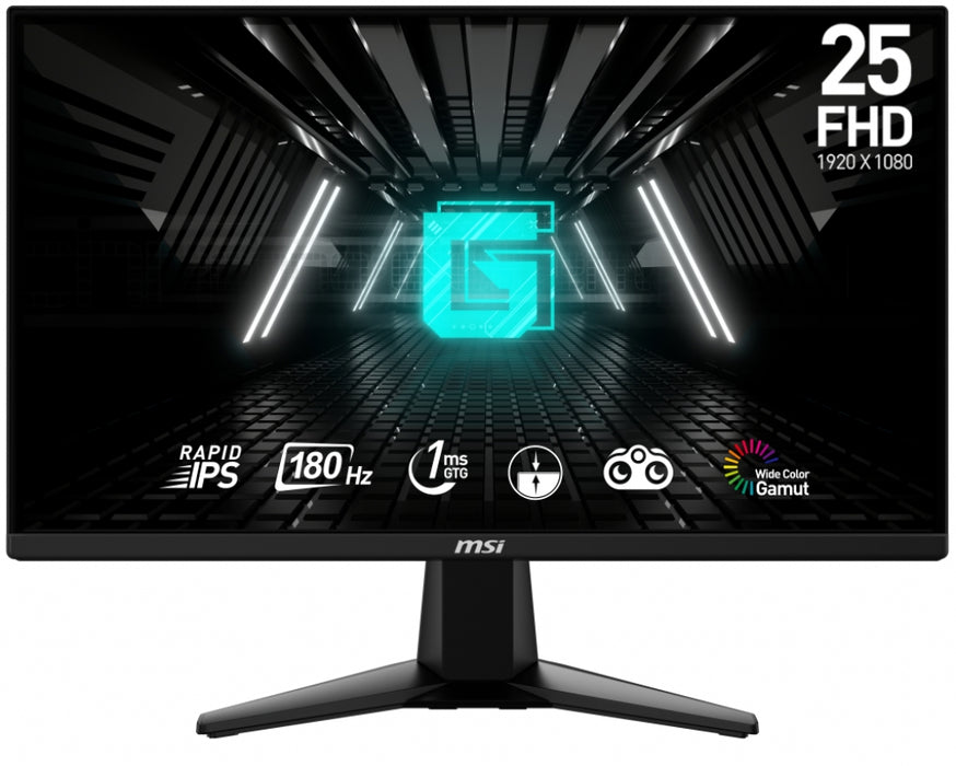 Monitor MSI G255F, 24.5", Rapid IPS, 180Hz, 1ms, 1920x1080 FHD, Anti-glare, Adaptive-sync, Night Vis