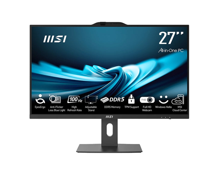 MSI AIO PRO AP272P 14M-886XEU i7-14700 27" IPS LED FHD Non-Touch Anti-Glare 16GB SSD 1TB M.2 AX211 WiFi 6E No OS Black
