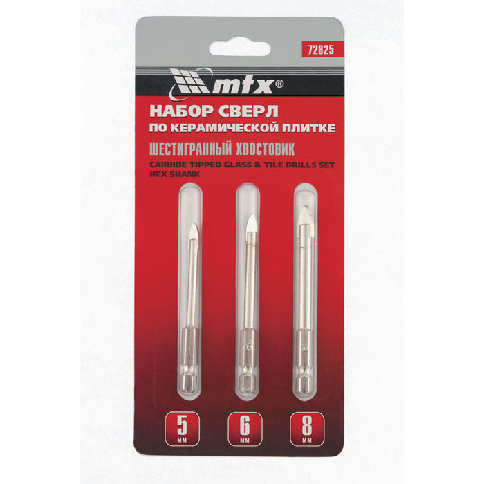 CERAMIC TILE DRILL SET, D 5-6-8MM MTX