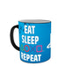 Mug ABYSTYLE PLAYSTATION Mug Heat Change Eat Sleep Repeat - Дрехи и аксесоари<<<Геймърска периферия<<<ValiAPI