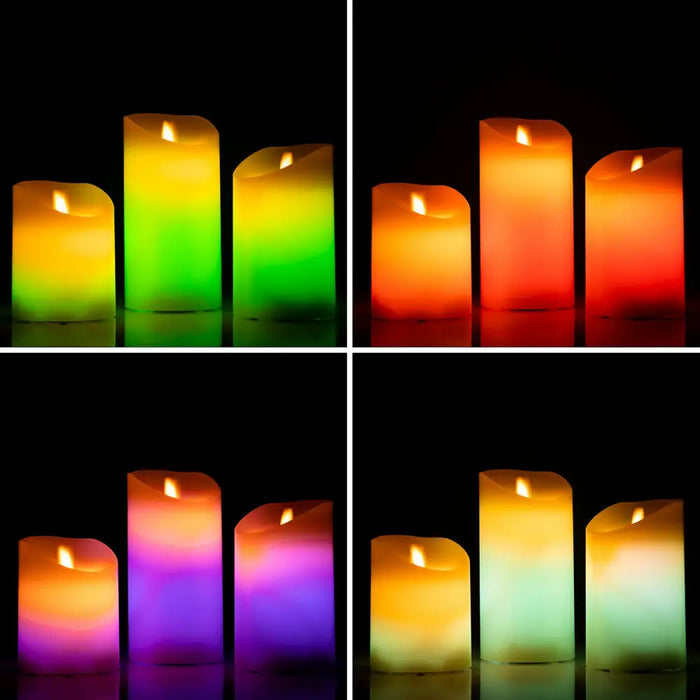 Multicolour Flame-Effect LED Candles with Remote Control Lendles InnovaGoods 3 Units - Декорация и Осветление<<<Дом