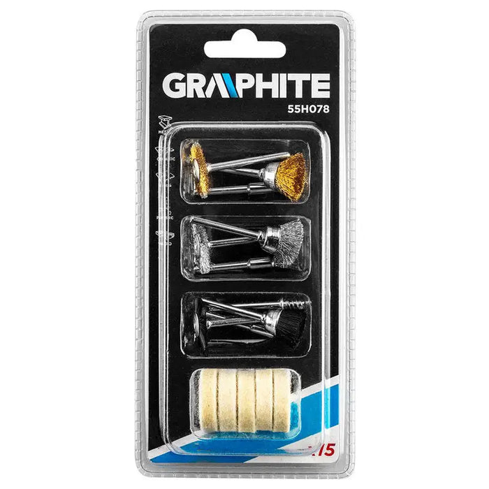 MULTIFUNCTIONAL GRINDER SET 15 PIECES GRAPHITE 55H078 - Аксесоари за dremel<<<Консумативи за