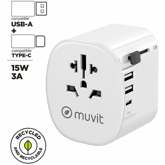 Wall Charger Muvit MCADP0006 15 W White