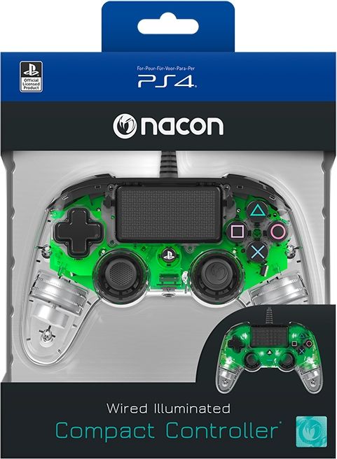 Wired gamepad Nacon Wired Illuminated Compact Controller Green, Green