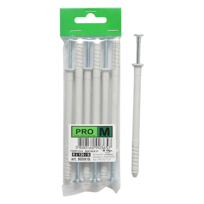 NAIL-DOGLE F8X120MM 6 PIECES PRO M - Комплекти дюбели и винтове<<<Дюбели<<<Инструменти и железария<<<Praktiker