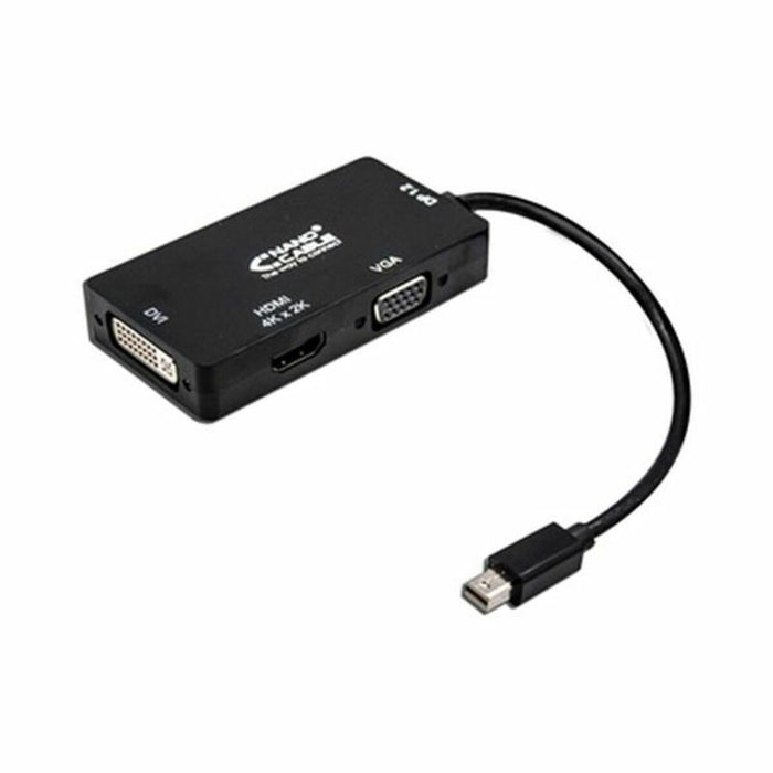 Mini DisplayPort to VGA/DVI/HDMI adapter 3 en 1 NANOCABLE 10.16.3302-BK Black