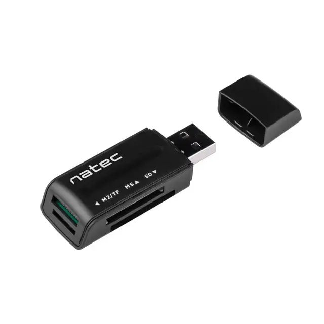 Natec Card Reader MINI ANT 3 SDHC MMC M2 MICRO SD USB 2.0 Black - Аксесоари<<<NATEC компютърна
