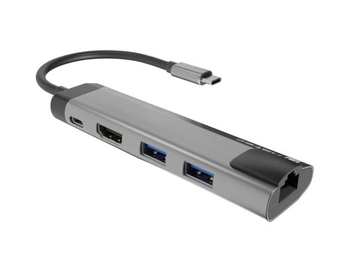 Natec Fowler Go Multiport Adapter 5 in 1 2xUSB 3.0 HUB HDMI 4K USB-C PD RJ45 - Аксесоари<<<NATEC компютърна