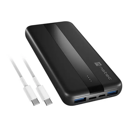 Natec Powerbank Trevi Slim Q V2 10000MAh 2X USB-A 18W + 1X USB-C 20W + USB-C - USB0-C CABLE - Аксесоари<<<NATEC