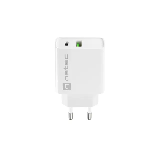 Natec USB Charger Ribera 1X USB-A + 1X USB-C 20W White - Аксесоари<<<NATEC компютърна