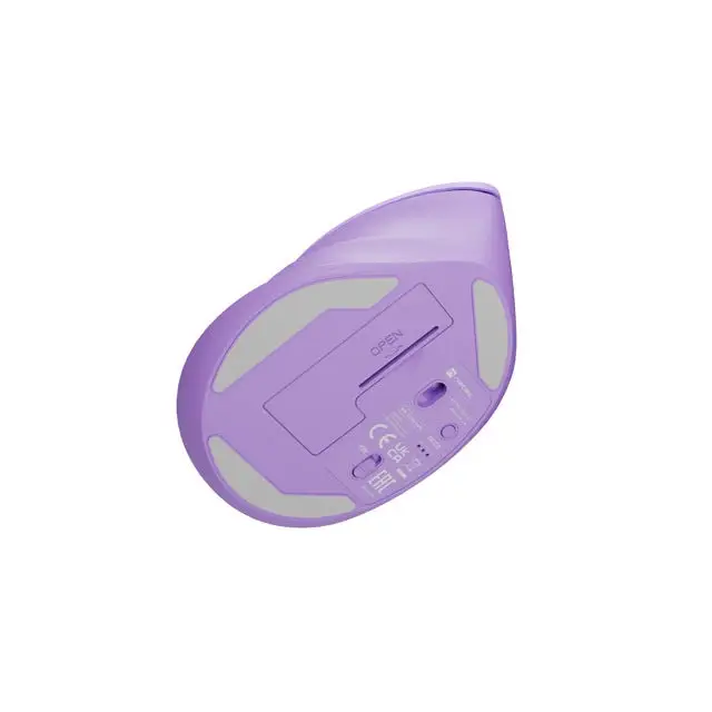 Natec Vertical Mouse Crake 2 Wireless 2400DPI Bluetooth 5.2 + 2.4 GHz Pure Lavender - Мишки<<<NATEC компютърна