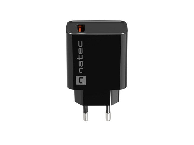 Natec USB Charger Ribera 1X USB-A 18W, Black
