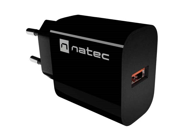 WALL CHARGER NATEC RIBERA 1X USB-A 18W BLACK