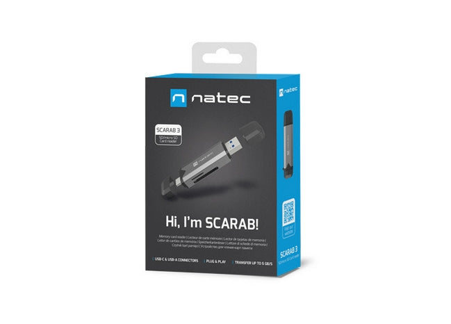 Natec Scarab 3 USB-C/USB-A 3.2 Gen.1 SD/Micro SD Card reader