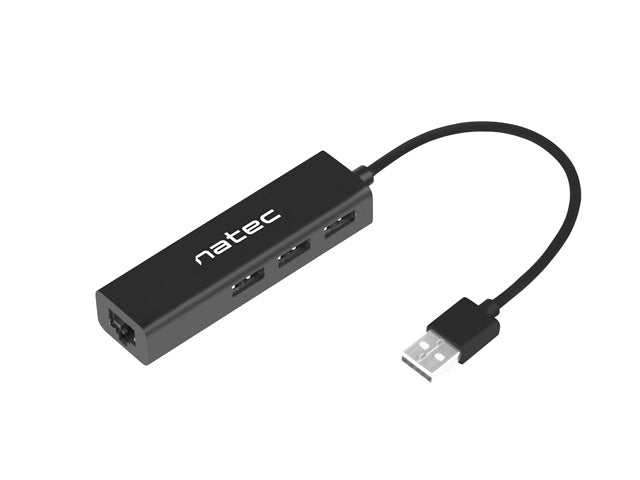 Natec usb 2.0 hub dragonfly 3x port usb 2.0 usb+rj45