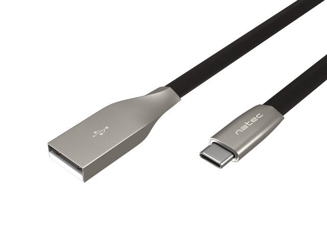 Natec USB-C(M) -> USB-A (M) 2.0 cable 1m. Black metal