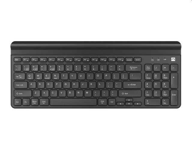 Natec Keyboard Felimare US Layout Wireless Bluetooth + 2.4 GHz Slim Pnone/Tablet Holder, Black