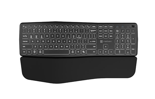 Natec wireless bluetooth keyboard PORIFERA x-scissors, backlit ergonomic us layout