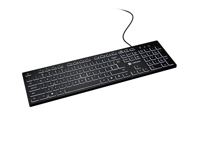 Natec Keyboard Herring Glow US, White Backlight