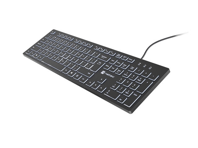 Natec Keyboard Herring Glow US, White Backlight