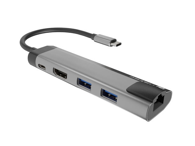 Natec Fowler Go Multiport Adapter 5 in 1, 2xUSB 3.0 HUB, HDMI 4K, USB-C PD, RJ45