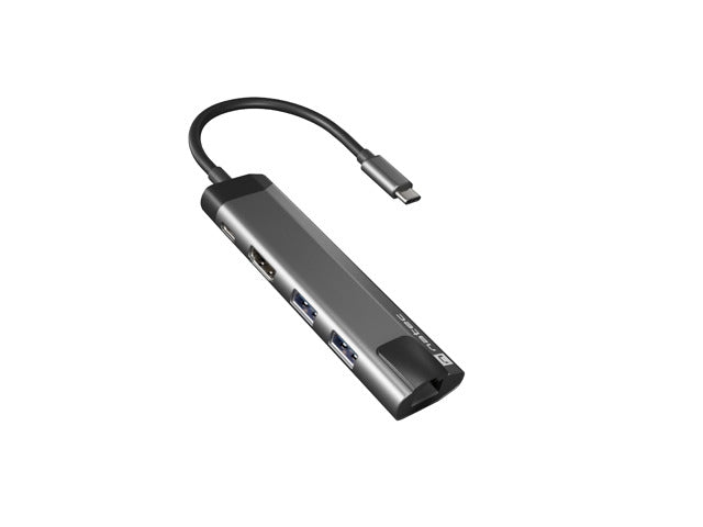 Natec Fowler Go Multiport Adapter 5 in 1, 2xUSB 3.0 HUB, HDMI 4K, USB-C PD, RJ45