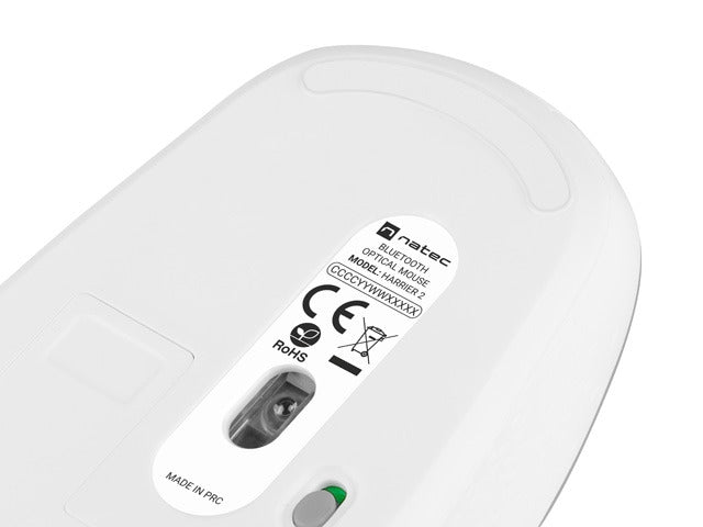 Natec Mouse Harrier 2, 1600 DPI Bluetooth 5.1 White-Grey