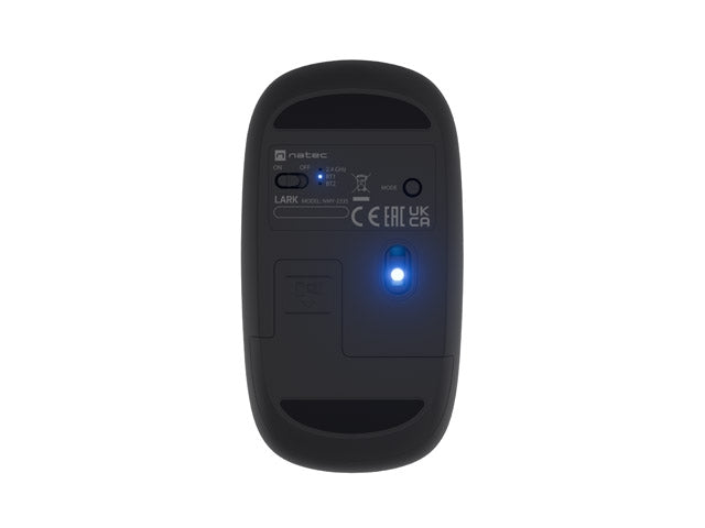 Natec Mouse Lark Wireless, 4000DPI BT 5.0 Silent Blue Sense Grey