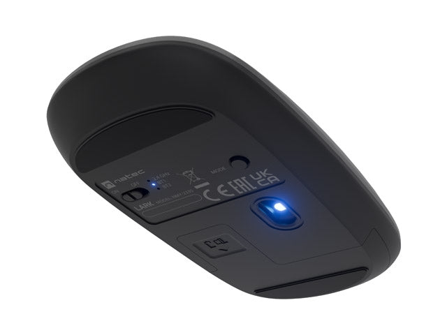 Natec Mouse Lark Wireless, 4000DPI BT 5.0 Silent Blue Sense Grey